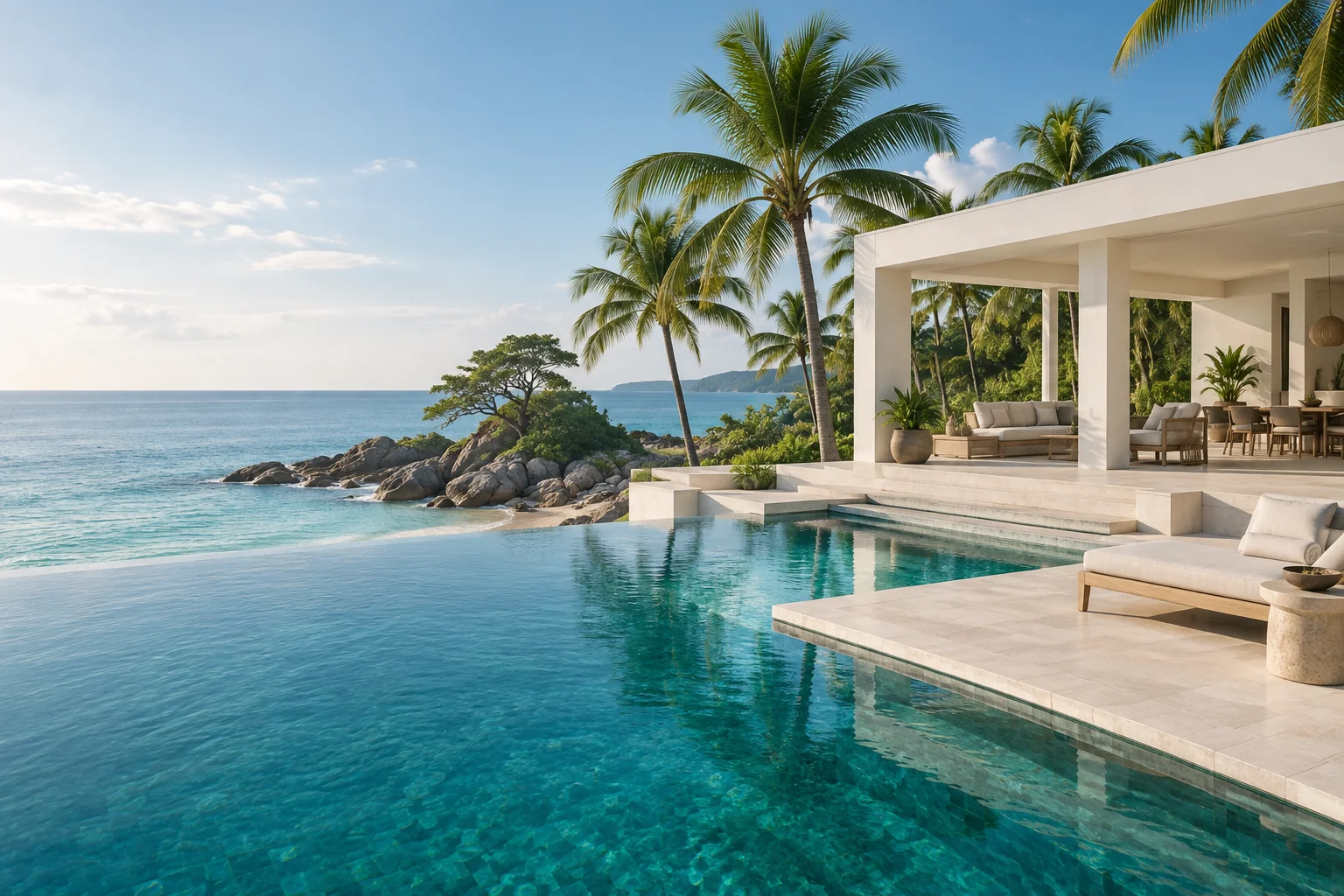 Cove House website concept: a tropical coastal retreat